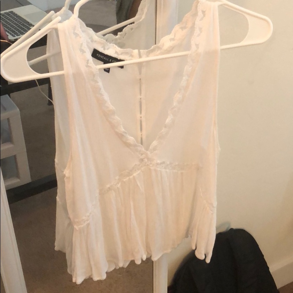 White Kendall + Kylie top